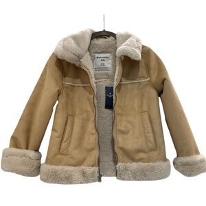 NWT Abercrombie Kids Suede and Faux Fur Jacket Coat